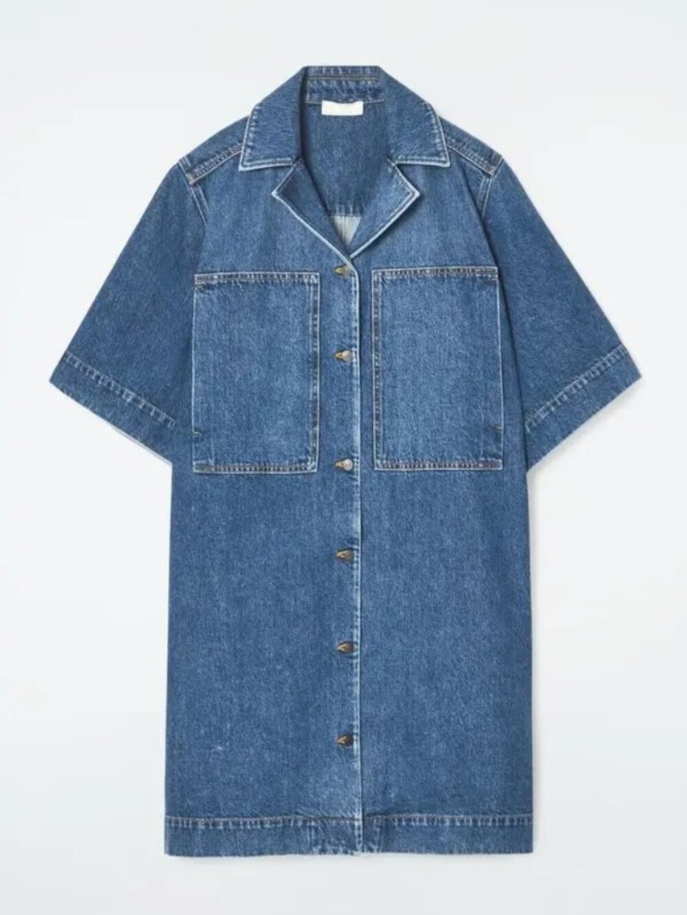 COS Mini Denim Shirt Dress Size 12